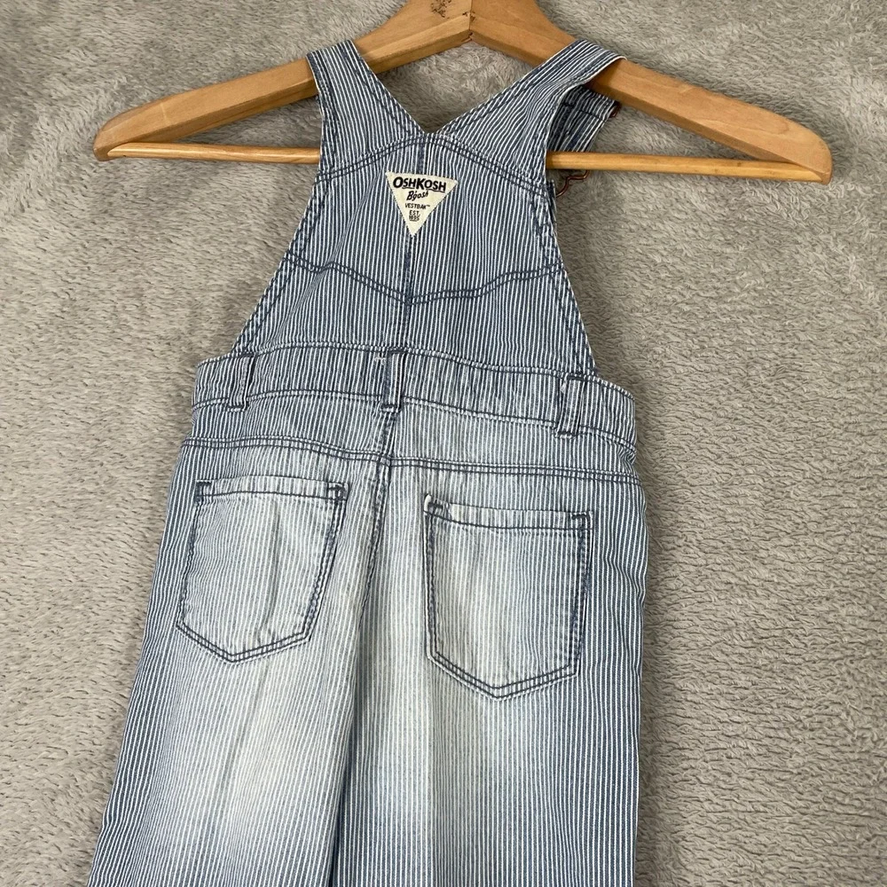 OshKosh B'gosh Hickory Stripe Overalls Kids 24 Month Blue Railroad Denim Vestbak